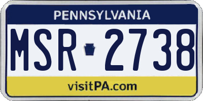 PA license plate MSR2738