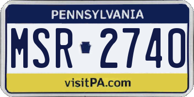 PA license plate MSR2740