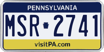 PA license plate MSR2741
