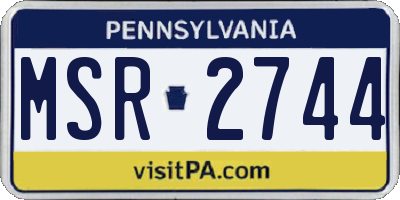 PA license plate MSR2744