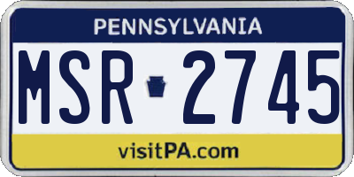 PA license plate MSR2745