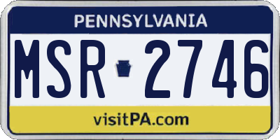 PA license plate MSR2746