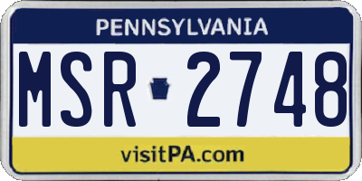 PA license plate MSR2748