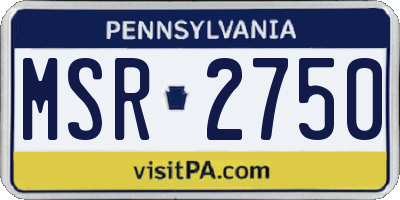 PA license plate MSR2750