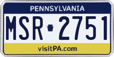 PA license plate MSR2751