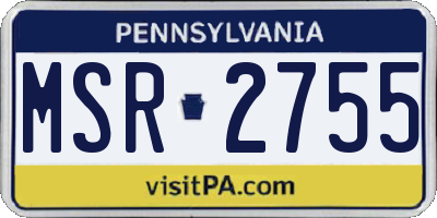 PA license plate MSR2755