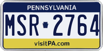 PA license plate MSR2764