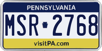 PA license plate MSR2768