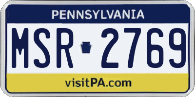 PA license plate MSR2769