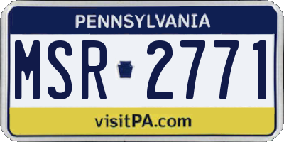 PA license plate MSR2771