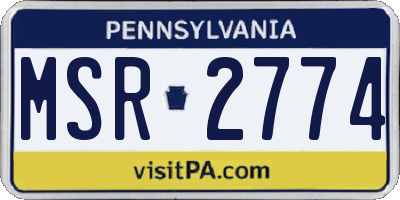 PA license plate MSR2774