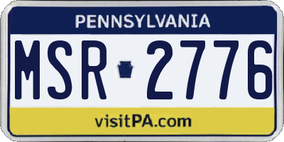 PA license plate MSR2776