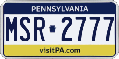PA license plate MSR2777