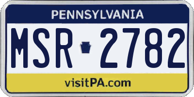 PA license plate MSR2782