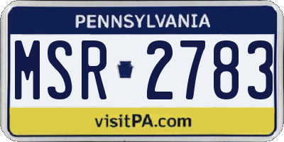 PA license plate MSR2783