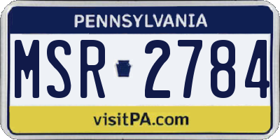 PA license plate MSR2784