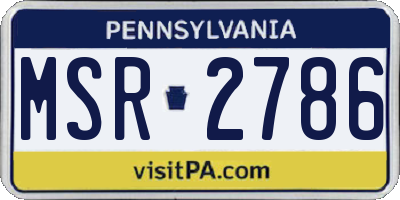 PA license plate MSR2786