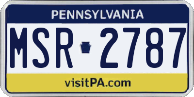 PA license plate MSR2787