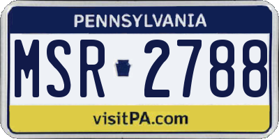 PA license plate MSR2788