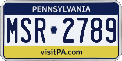 PA license plate MSR2789