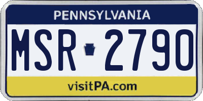 PA license plate MSR2790