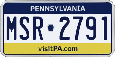 PA license plate MSR2791