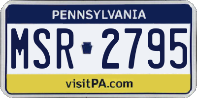 PA license plate MSR2795