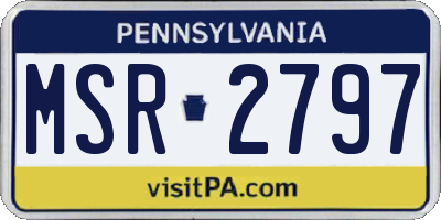 PA license plate MSR2797