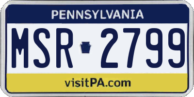 PA license plate MSR2799