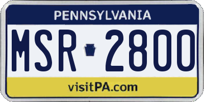 PA license plate MSR2800