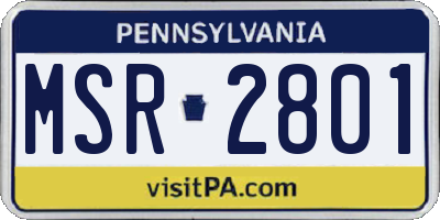 PA license plate MSR2801