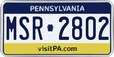 PA license plate MSR2802