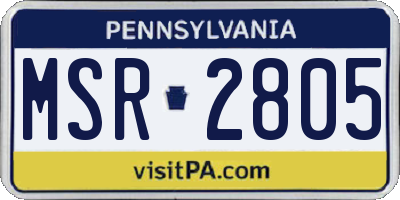 PA license plate MSR2805