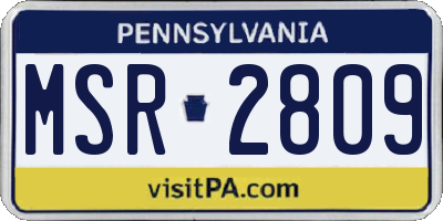 PA license plate MSR2809