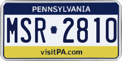 PA license plate MSR2810