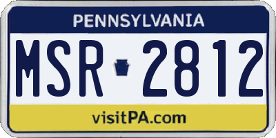 PA license plate MSR2812