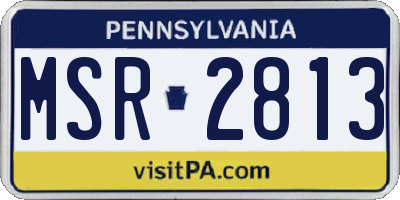 PA license plate MSR2813