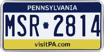 PA license plate MSR2814