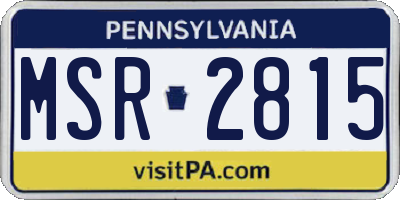 PA license plate MSR2815