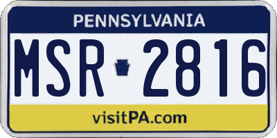 PA license plate MSR2816