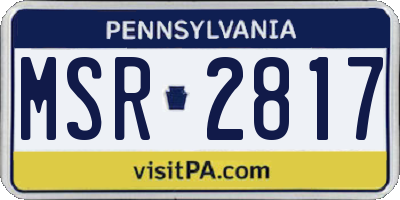PA license plate MSR2817