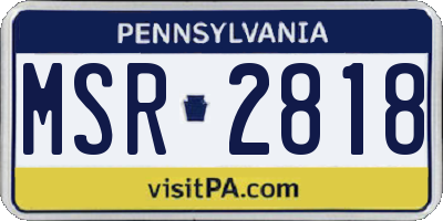 PA license plate MSR2818