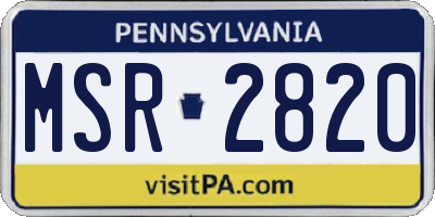 PA license plate MSR2820