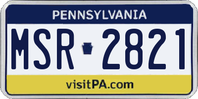 PA license plate MSR2821