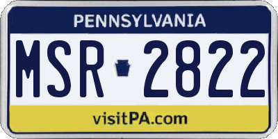 PA license plate MSR2822