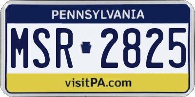 PA license plate MSR2825