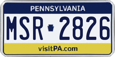 PA license plate MSR2826