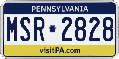 PA license plate MSR2828