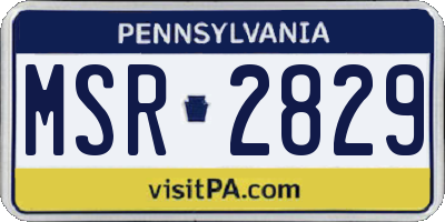 PA license plate MSR2829