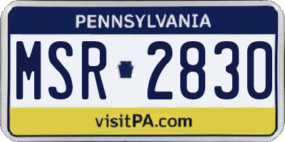 PA license plate MSR2830